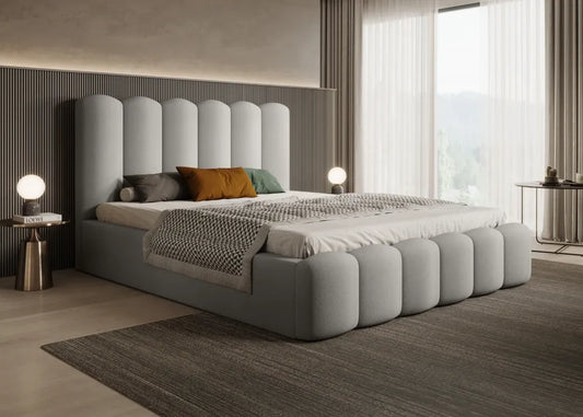 Pat 120 x 200 tapitat cu Catifea Magic velvet Gri deschis Aveline