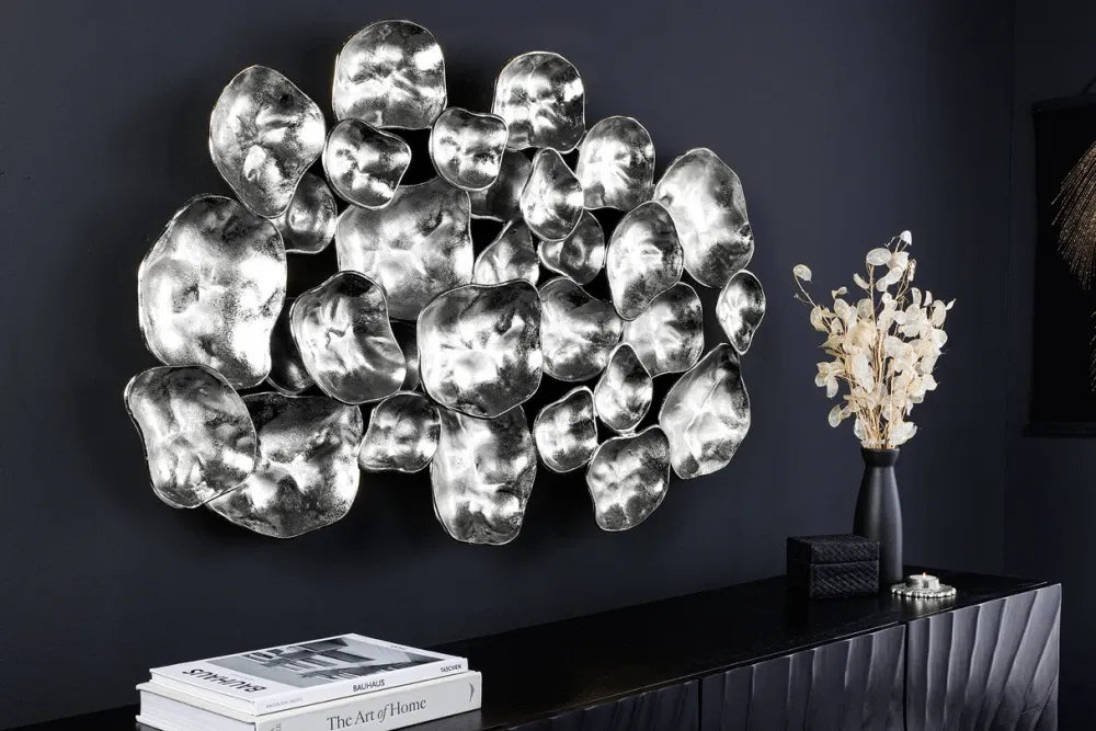 Decoratiune de perete din Metal Argintiu H66xL103cm Variation