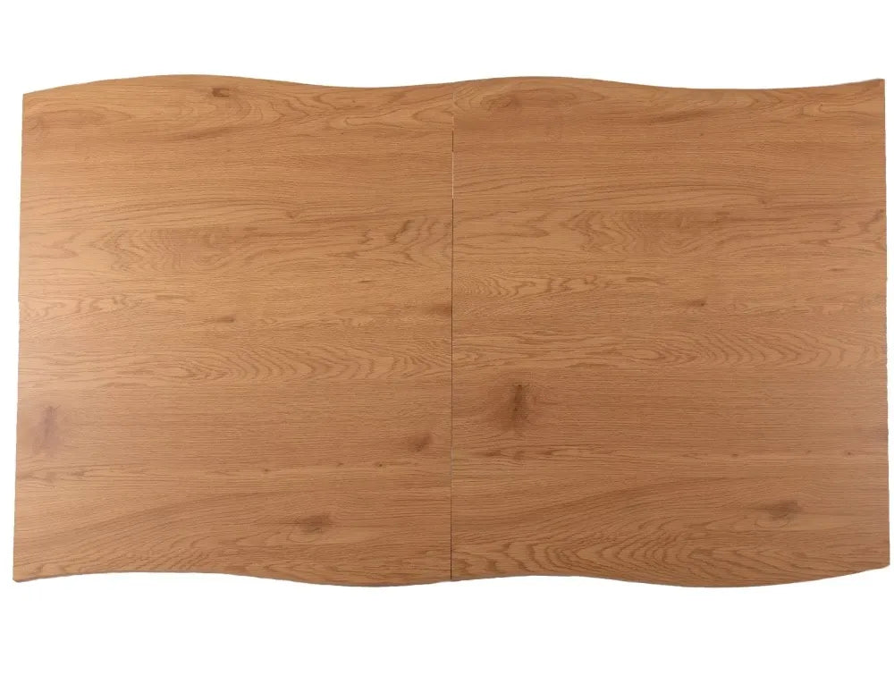 Masa extensibila din MDF+Furnir de stejar Maro si Metal Negru L150-210xH76cm Fresno