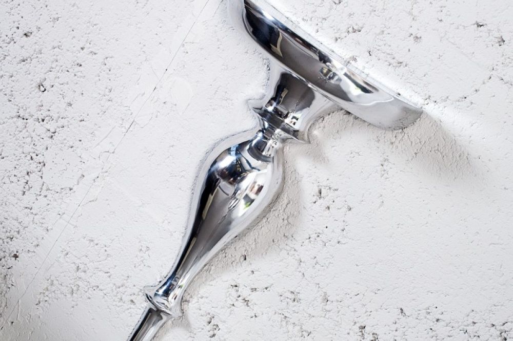 Etajera suspendata din Aluminiu Argintiu Scala L80xH80cm