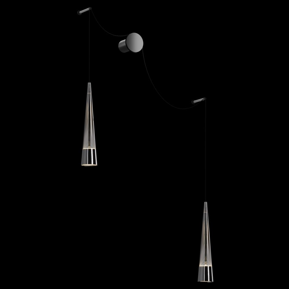Aplica de perete Metal si Sticla Negru/Gri L39xH229cm Sintesi