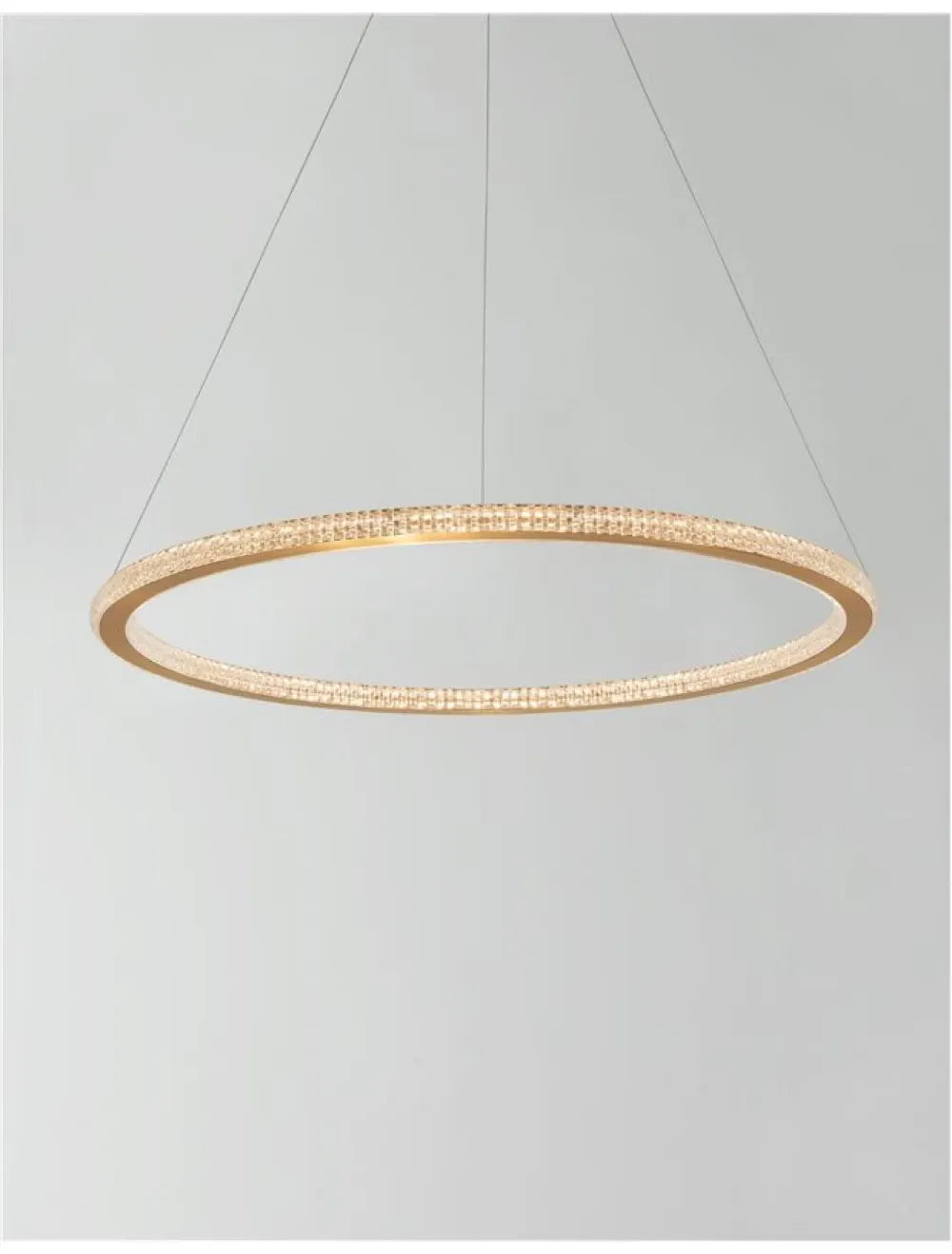 Lustra structura din Aluminiu Auriu si abajur din Acrilic Transparent H150xL60cm IP20 43W 2729lm 3000k CILION