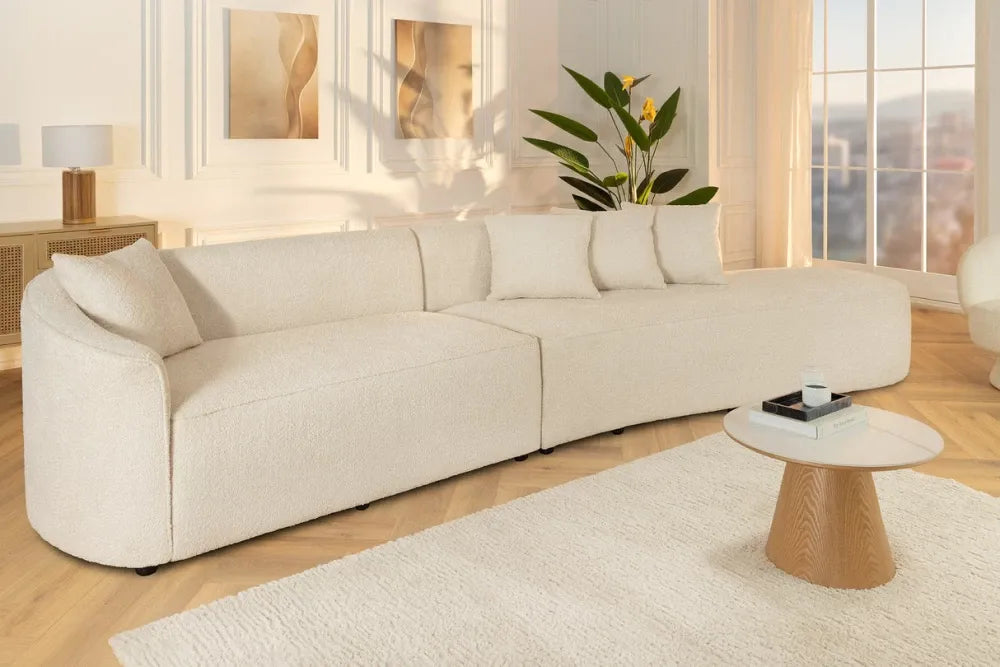 Canapea 3 locuri tapitat cu Stofa boucle Bej L330cm Atelier