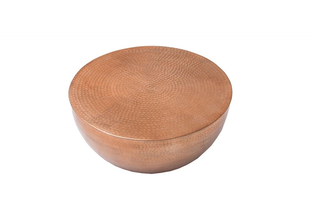 Masuta de cafea Rotunda din Metal Cupru D60xH30cm Orient II