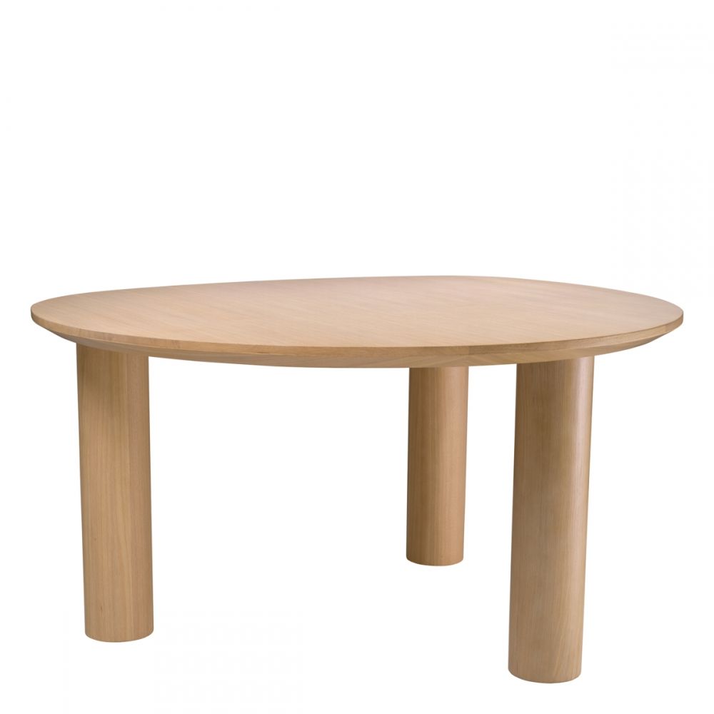 Masa Asimetrica Lombardo Eichholtz din Furnir de stejar Bej de 4-6 persoane L149xH77cm