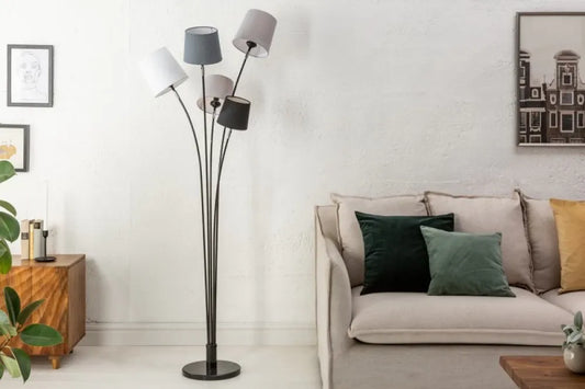 Lampa de podea din Metal Negru si Textil Multicolor H176xL50cm Levels