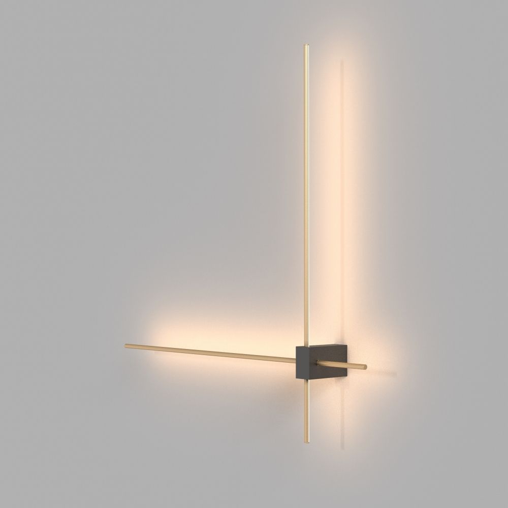Aplica de perete Aluminiu Negru/Auriu L65xH3cm Pars