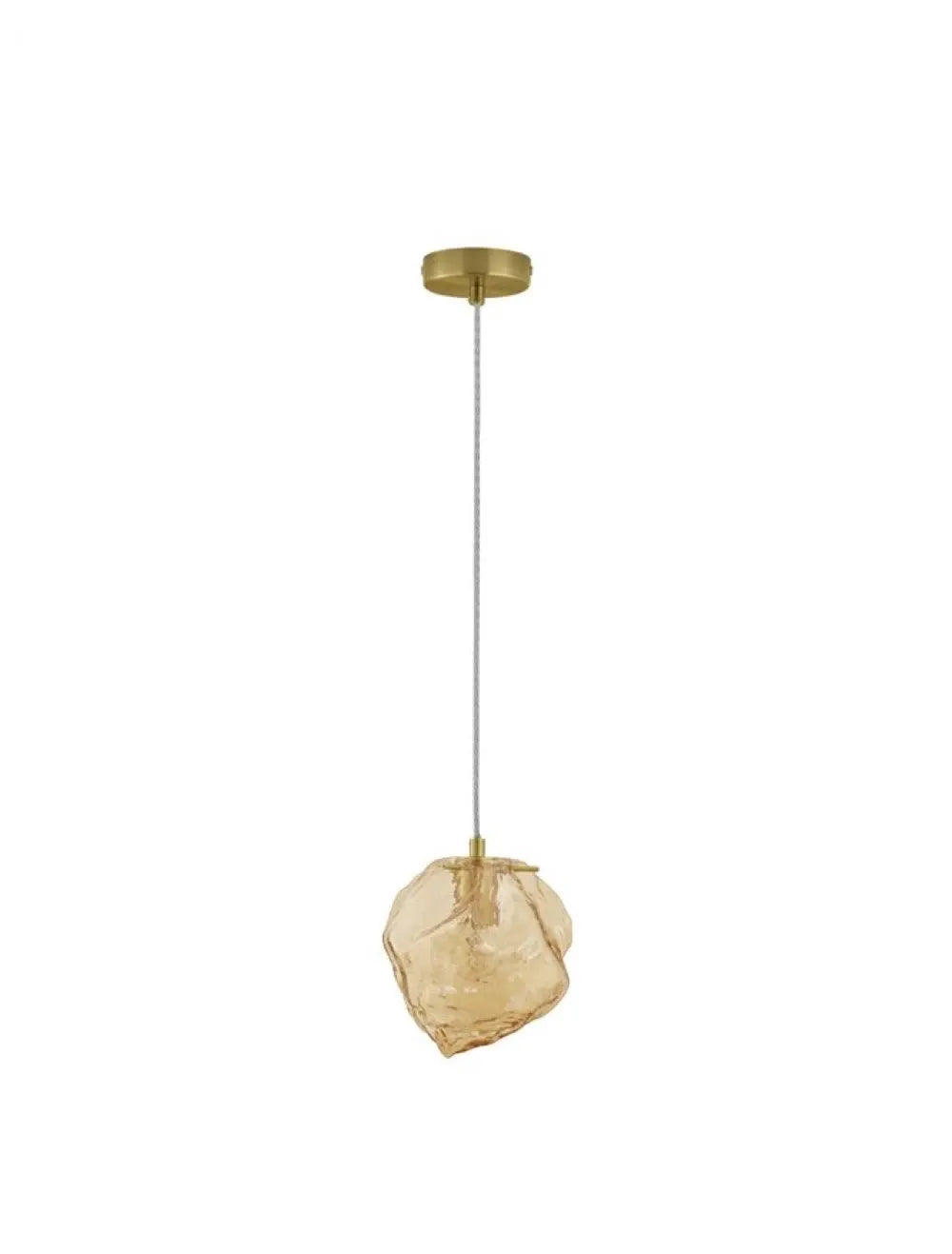 Pendul structura din Metal Auriu si abajur din Sticla Auriu Amber H120xL18cm IP20 ODELLE