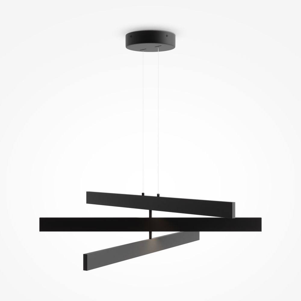 Lustra Dreptunghiulara din Aluminiu Negru 46W 2300lm 4000k L80xH120cm Origami