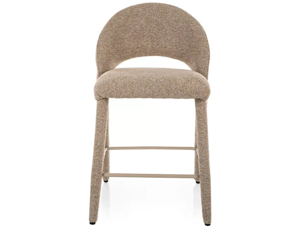 Scaun de insula din Stofa Bej si Metal Bej H90xL50xA52cm Flo