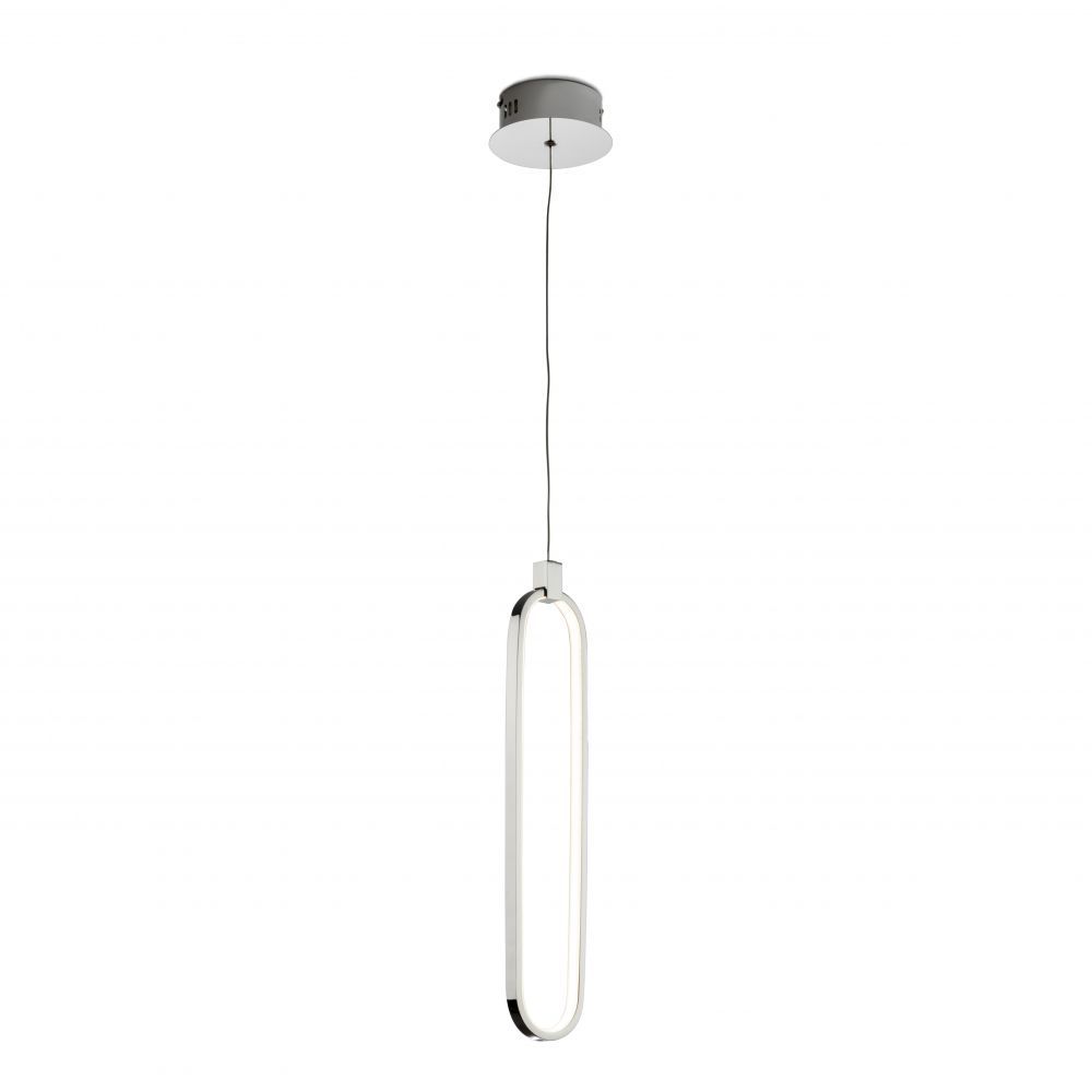 Pendul cu inaltime reglabila din Metal Argintiu cu LED D13xH150cm Colette