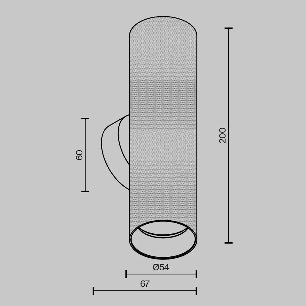 Aplica perete din Aluminiu Negru H20xD5.4cm Artisan