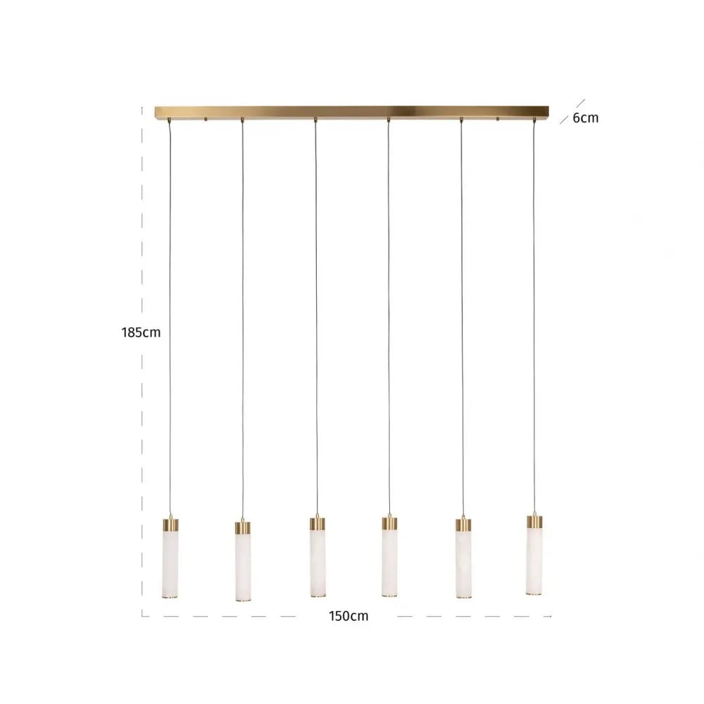 Lustra din Metal/Alabastru Auriu/Alb L150xH185cm Elaris Richmond interiors
