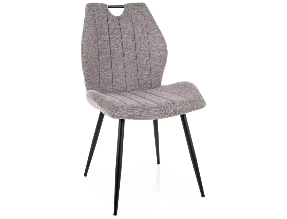 Set 2 scaune din Stofa Gri si Metal Negru H91xL51xA58cm Arco