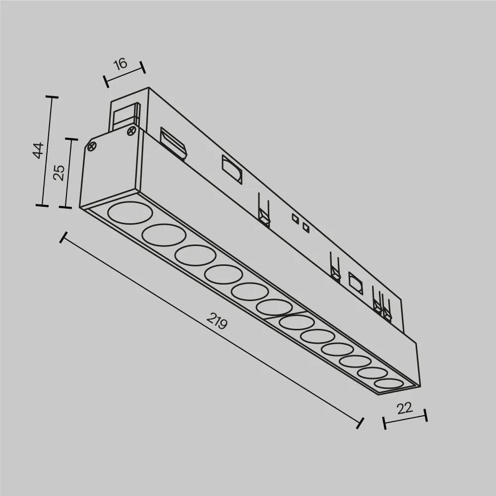 Spot pentru sina Exility din Aluminiu Alb H4.4xL22cm 12W 900lm 3000k Points