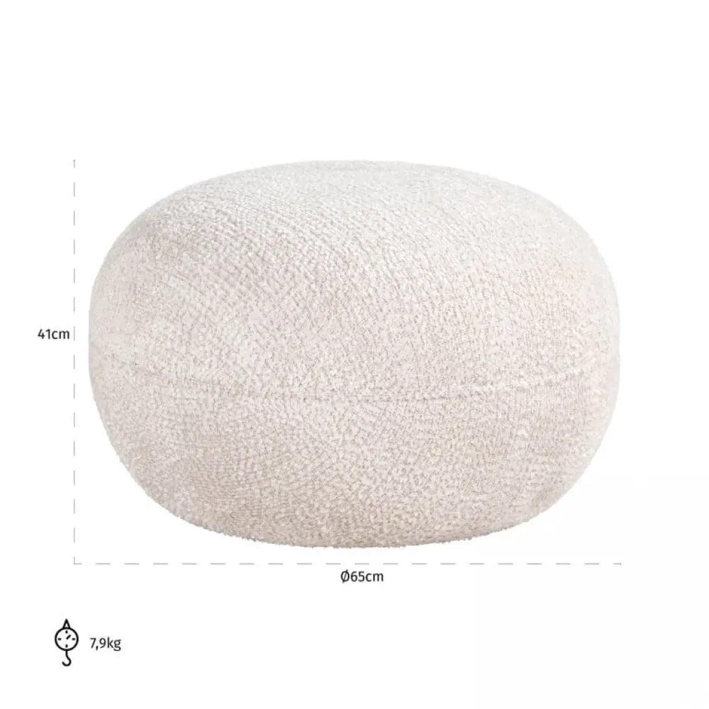 Puf tapitata cu Stofa Be lovely Crem D65xH41cm Jace Richmond Interiors