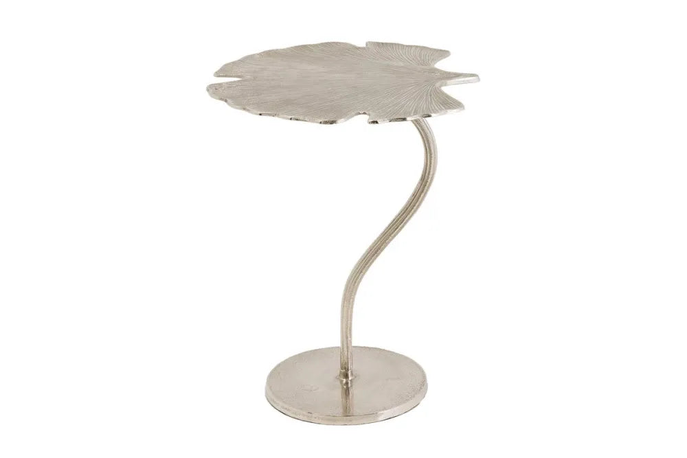 Masuta laterala din Metal Argintiu L46xH53cm Ginkgo leaf