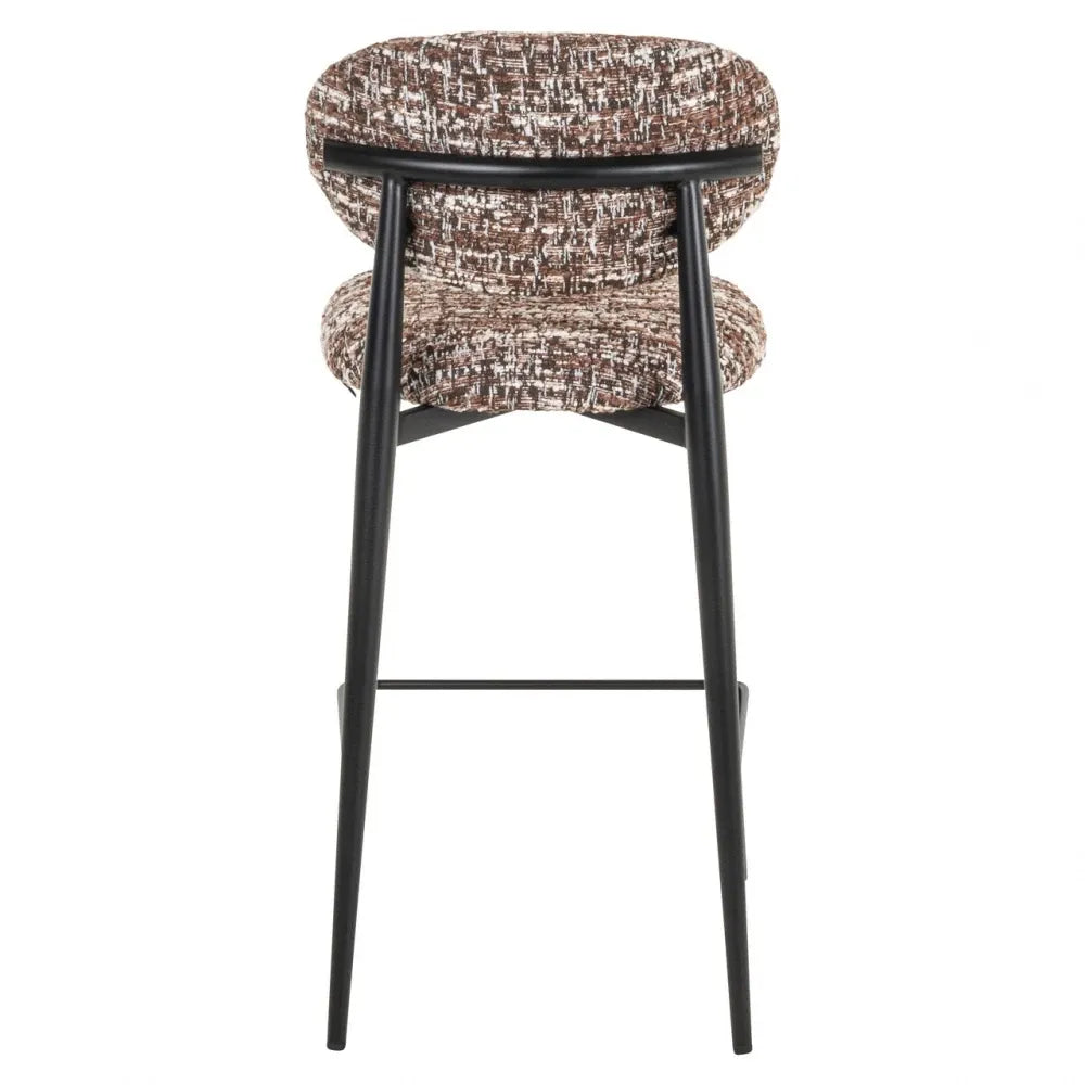 Scaun de insula din Stofa Maro si Metal Negru L46xH95cm Dantes Richmond interiors