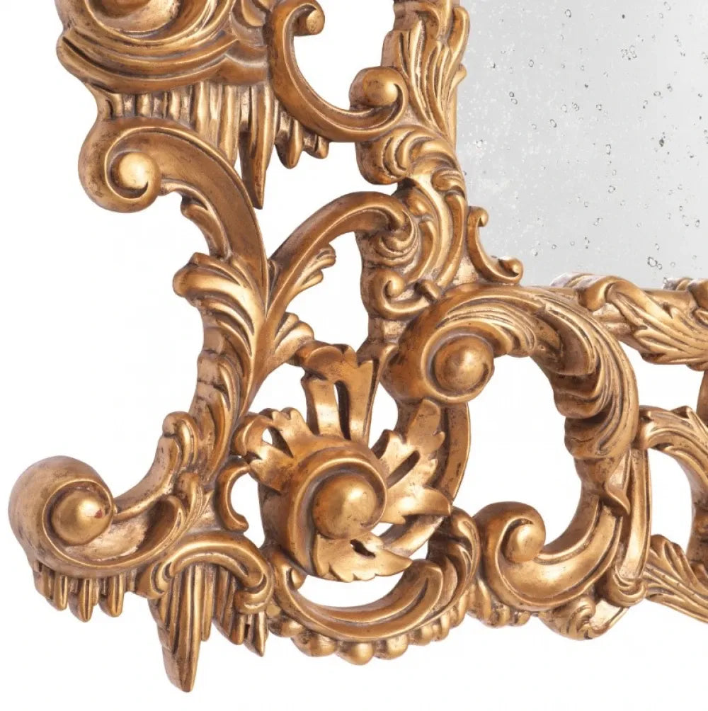 Oglinda cu rama din Lemn/Metal Auriu L91xH160cm Rococo Eichholtz