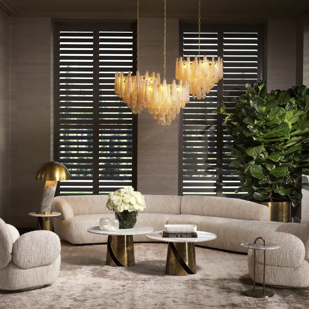 Fotoliu rotativ tapitat cu Stofa boucle Crem L92xA84xH79cm Madrone Eichholtz