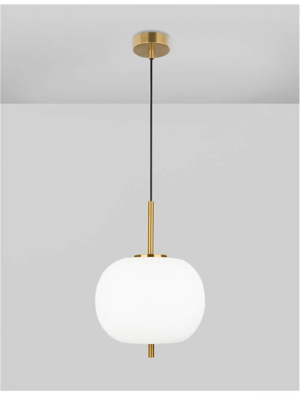 Pendul structura din Metal Auriu si abajur din Sticla Alb H120xL30cm IP20 LATO