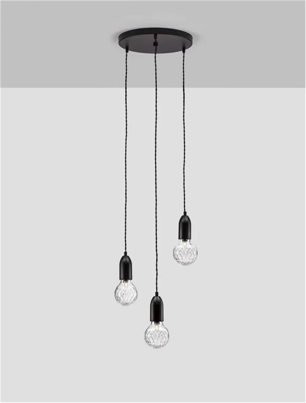 Lustra structura din Metal Negru si abajur din Sticla Transparent H150xL30cm IP20 VEDA