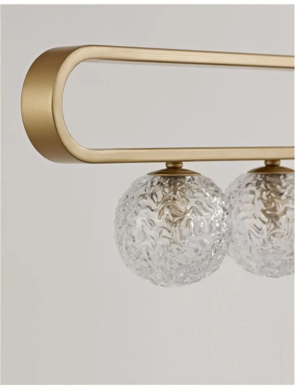 Lustra structura din Metal Auriu si abajur din Sticla Transparent H180xL113cm IP20 MIRANO