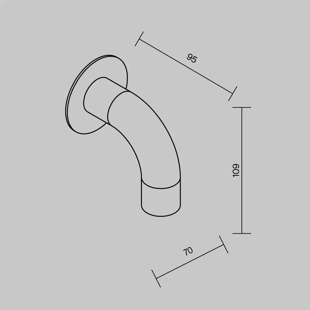 Aplica perete din Otel inoxidabil Gri grafit H10.9xL9.5cm Sleek
