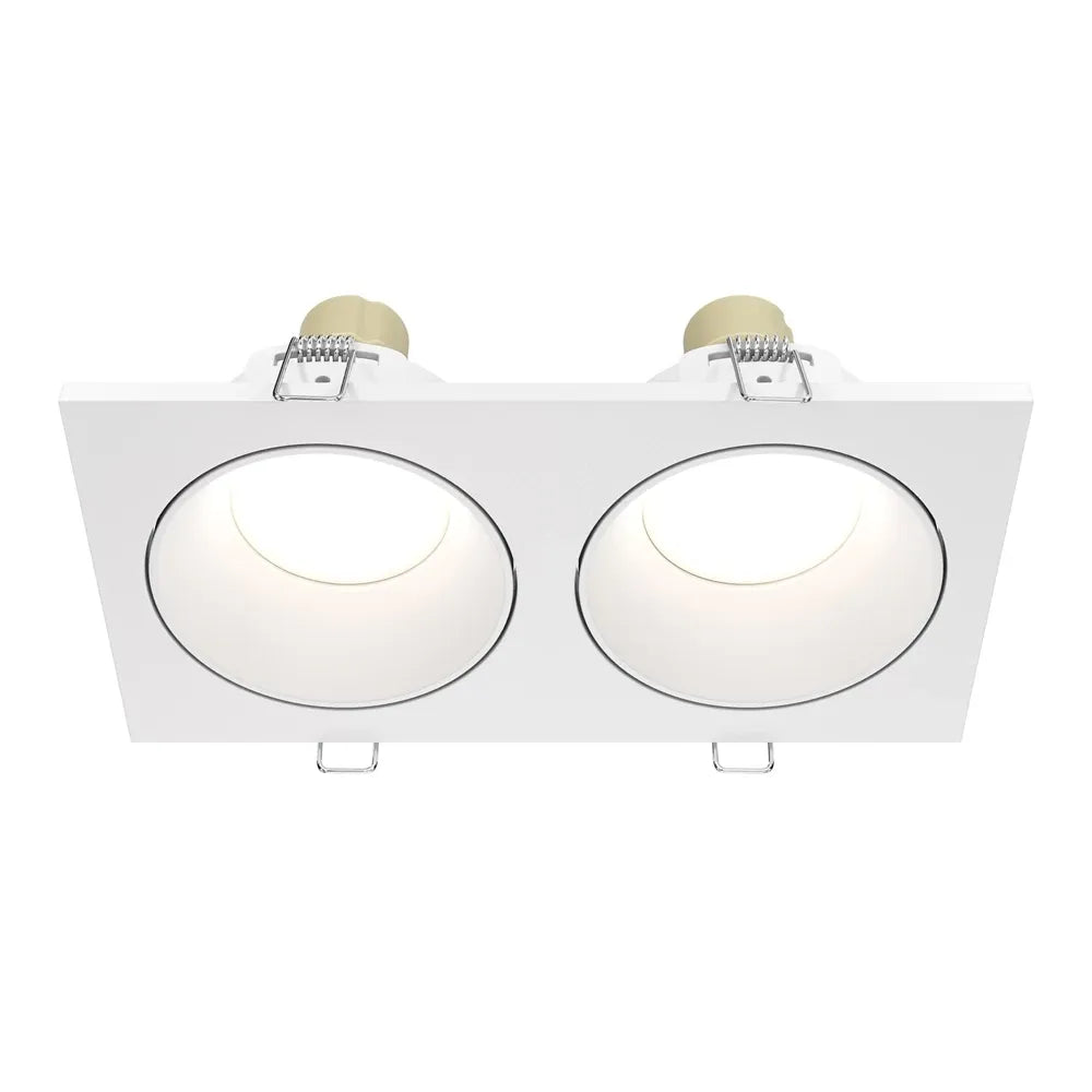 Spot incastrat dublu din Aluminiu Alb H4xL17cm IP 65 GU10 50W Zoom