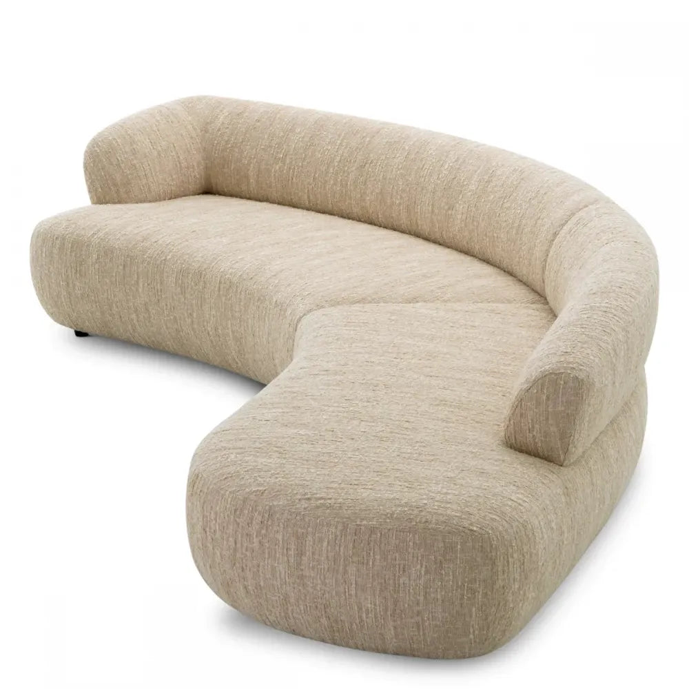 Canapea fixa tapitata cu Stofa Boucle sonata Crem L360cm Cordova Eichholtz