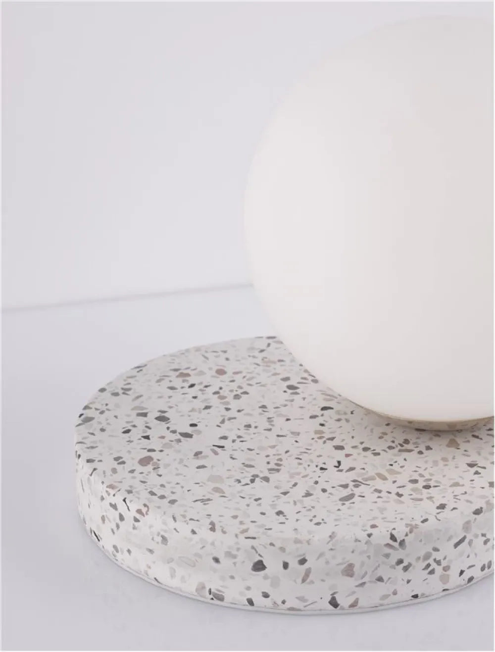 Veioza structura din Marmura Multicolor si abajur din Sticla Alb H18xL15cm IP20 BESON
