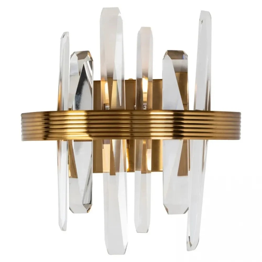 Aplica de perete din Metal Auriu si Cristal Transparent H30xL28cm Brigh Richmond Interiors