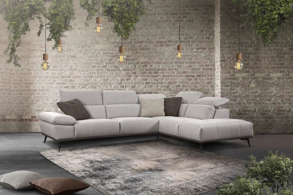 Coltar in forma de L personalizabil cu sezut retractrabil L296cm Forio