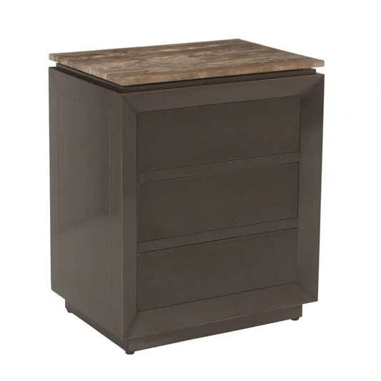 Noptiera din MDF/Metal Maro si Travertin Maro L55xH65cm Russo Richmond interiors