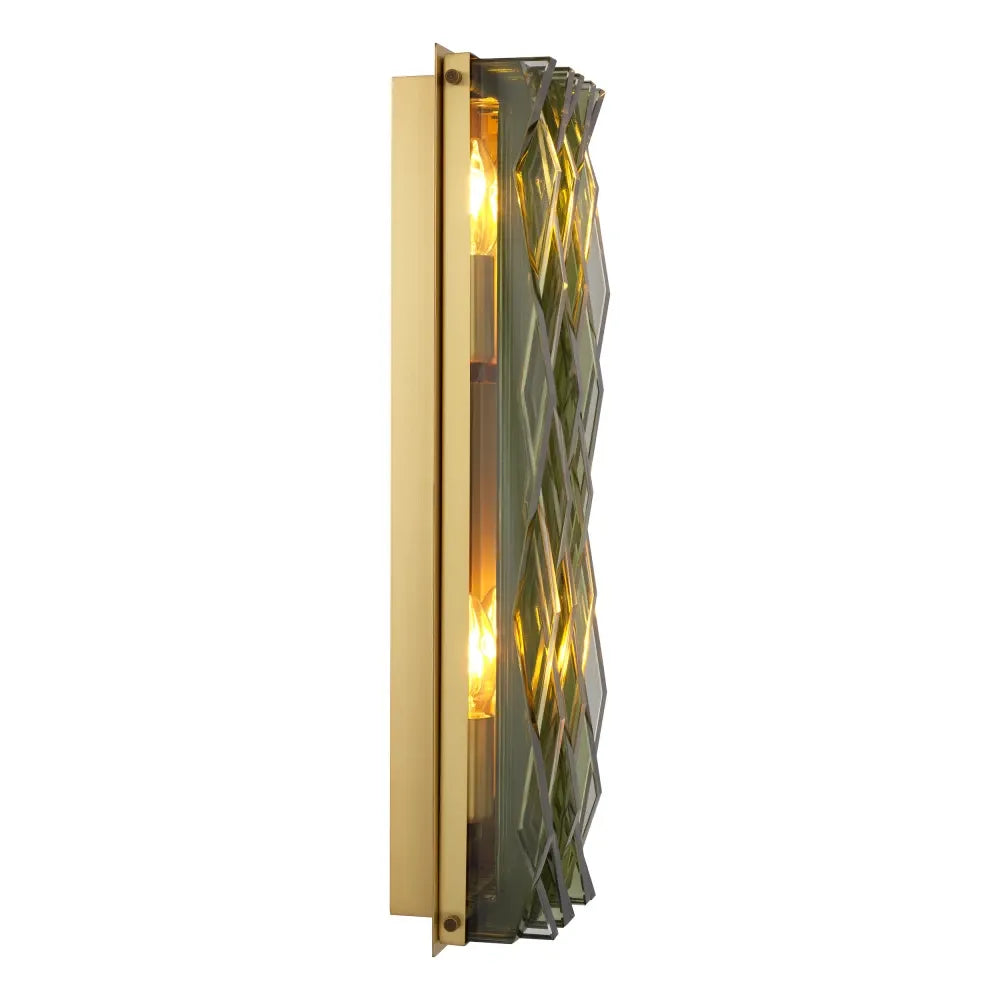 Aplica de perete din Metal Alama si Sticla Verde H50xL18cm Nuvola L Eichholtz