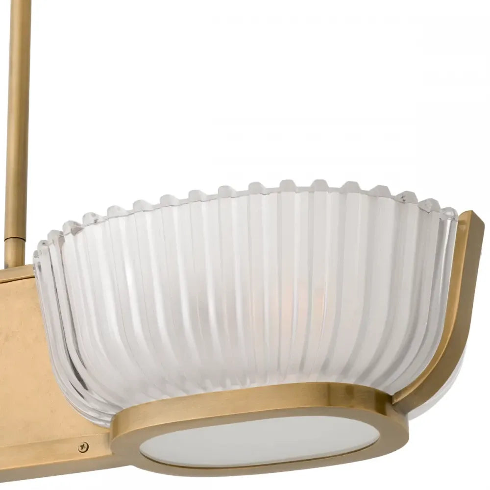 Lustra din Metal Alama si Sticla mata Alb H142.5xL67.5cm Artos Double Eichholtz
