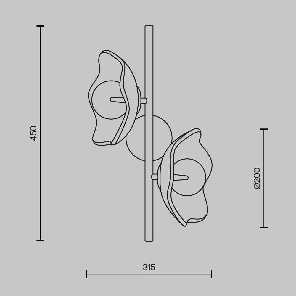 Aplica perete din Metal Alama H45xL19.5cm Miracle