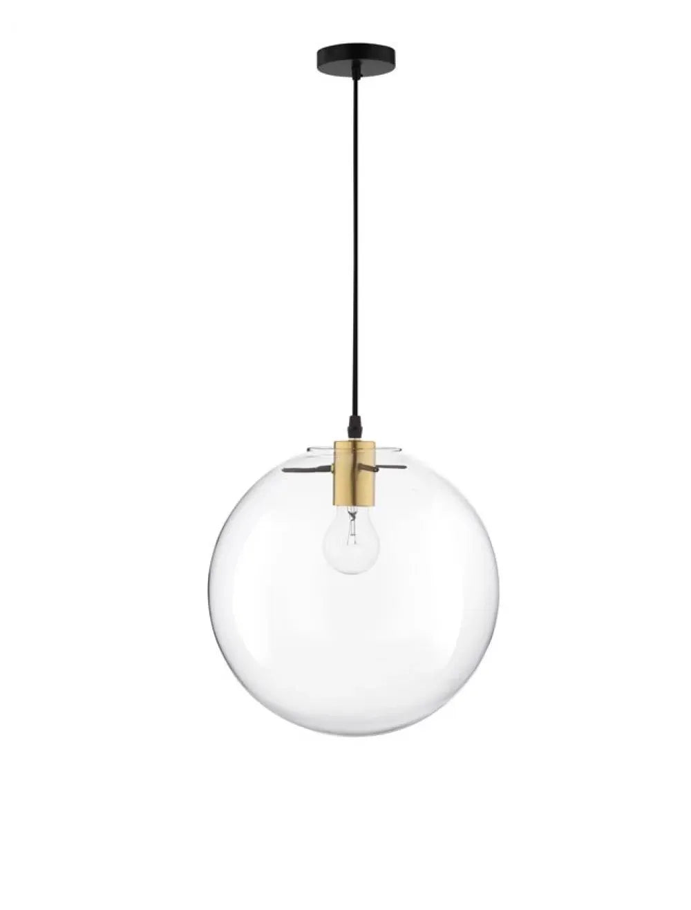 Pendul structura din Metal Negru/Auriu si abajur din Sticla Transparent H187xL30cm IP20 MIRALE