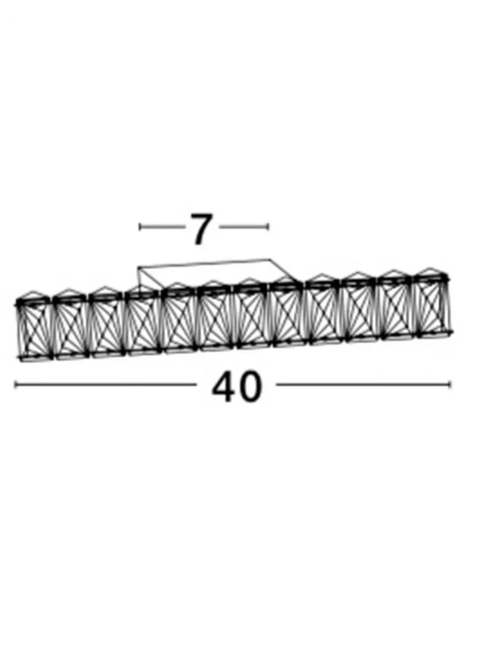 Aplica de perete structura din Aluminiu Argintiu si abajur din Cristal Transparent H7xL40cm IP20 8W 480lm 3000k CORONA