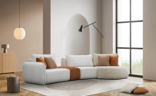 Coltar modular cu sezlong rotund L397cm Oslo