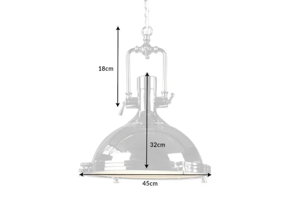 Pendul din Metal Argintiu D45xH32cm INDUSTRIAL