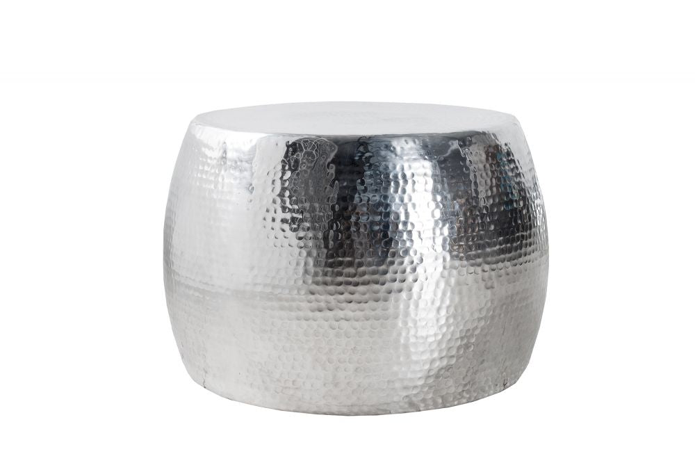 Masuta de cafea Rotunda din Metal Argintiu D60xH40cm Orient