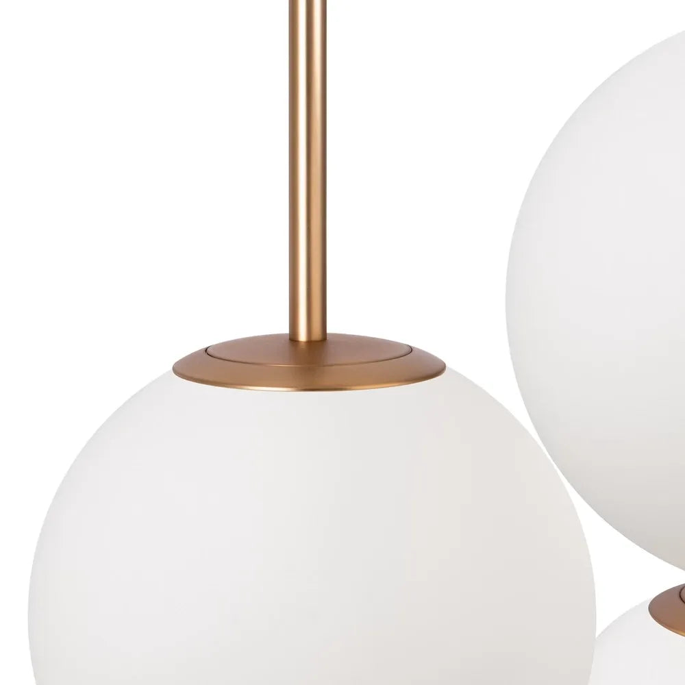 Lustra din Metal si Sticla Auriu/Alb H180xD40cm 40W Basic form