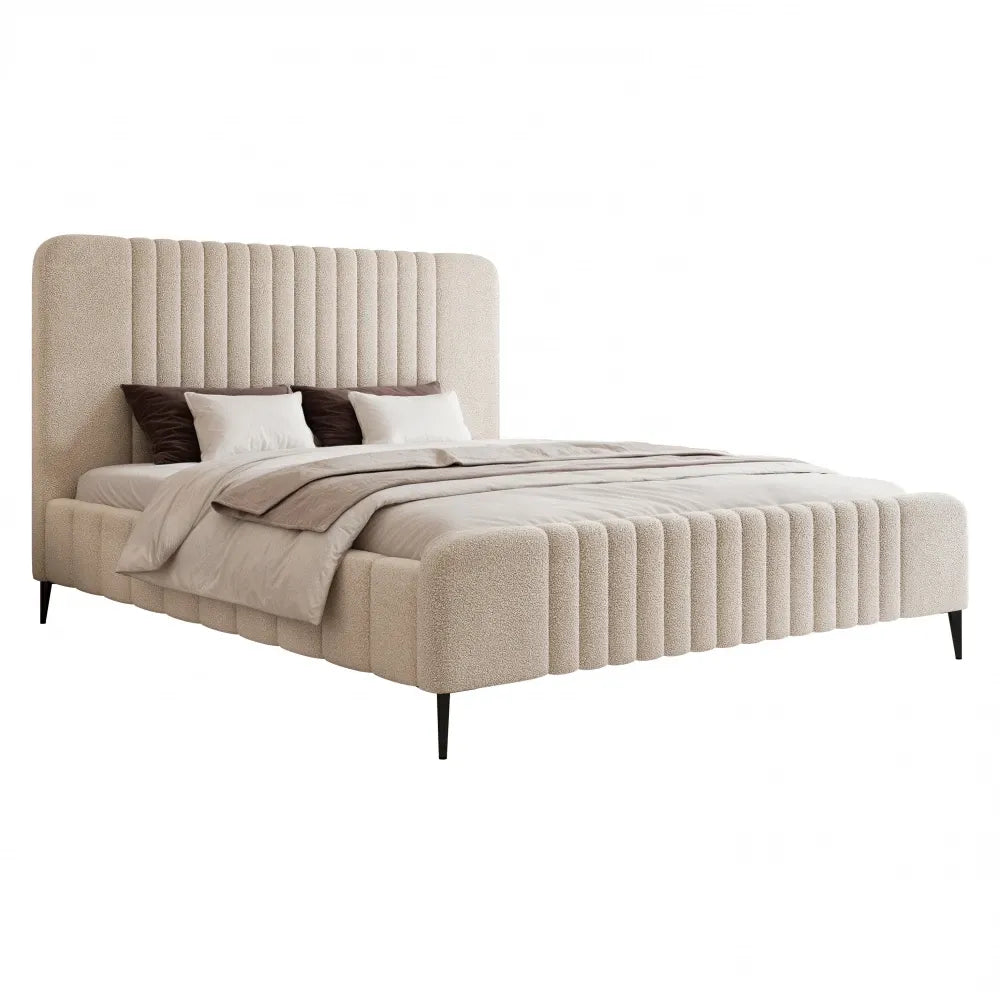 Pat 120 x 200 tapitat cu Stofa boucle Now or never Crem Sora