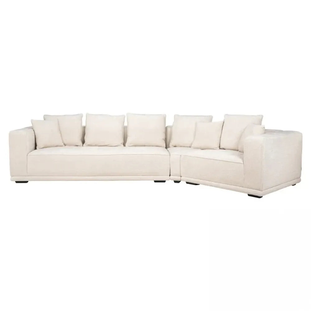 Canapea fixa tapitata cu Chenille Bej L365cm Lusso Richmond Interiors