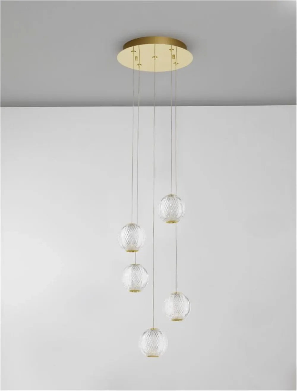Candelabru structura din Aluminiu Auriu si abajur din Acrilic Transparent H120xL30cm IP20 26W 1213lm 3200k BRILLANTE