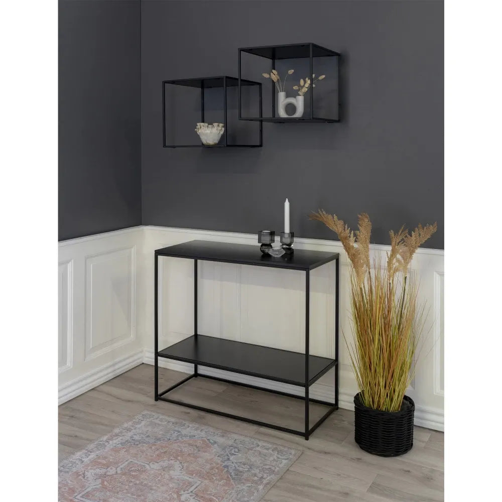 Raft de perete din PAL Negru si Metal Negru L36xH36cm Vita