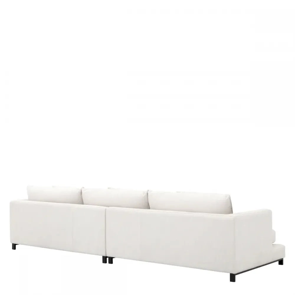 Canapea fixa de 3 locuri tapitata cu Stofa Avalon Alb L320cm Burbury Eichholtz