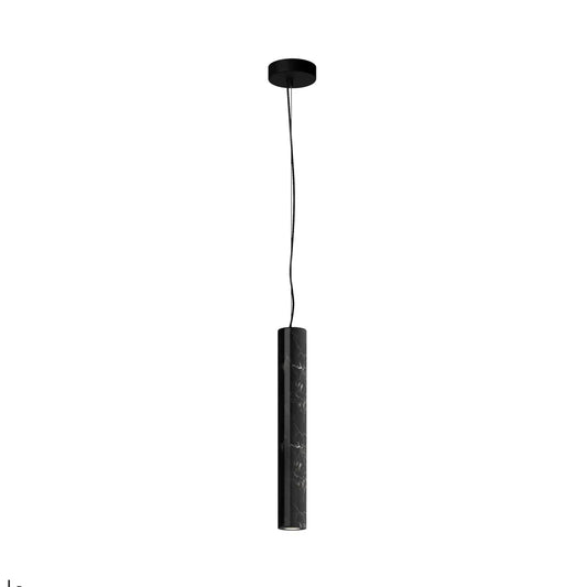 Pendul din Metal Negru si Marmura Negru H342.5xL12cm Basic Texture