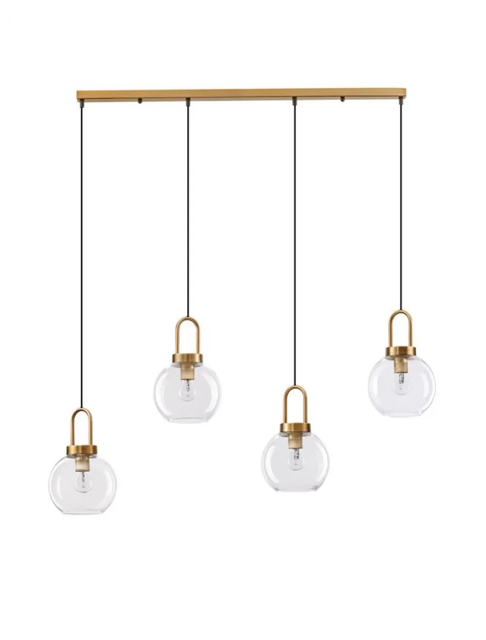 Lustra structura din Metal Alama si abajur din Sticla Transparent H155xL97.5cm IP20 IRVINE